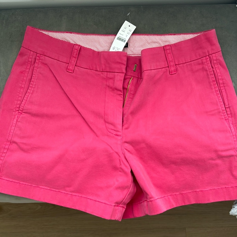 NWT j crew chino shorts. Pink. Size 8
